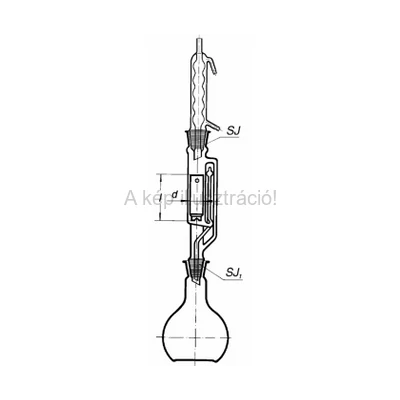 SOXHLET EXTRAHÁLÓ KÉSZÜLÉK KOMPLETT (gömblombik, középrész, golyóshűtő) 500 ml