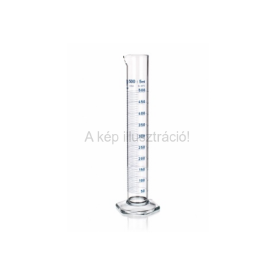 MÉRŐHENGER üvegtalppal, kiöntővel, "B", 100 ml, beosztás: 1 ml