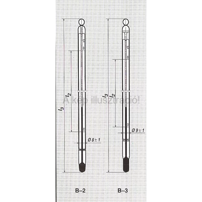 HŐMÉRŐ belsőskálás, labor felhasználásra +50+100°C, beosztás: 0,2°C