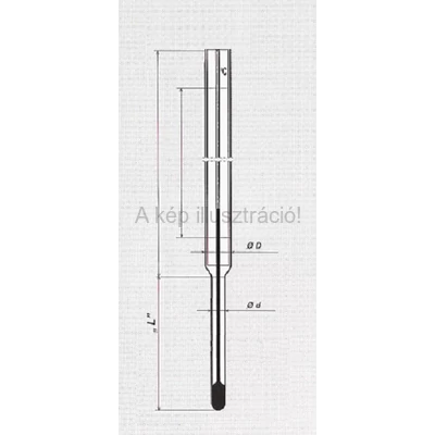 HŐMÉRŐ KELTETŐGÉPBE EGYENES +35+42°C, beosztás: 0,1°C, benyúló: 175 mm