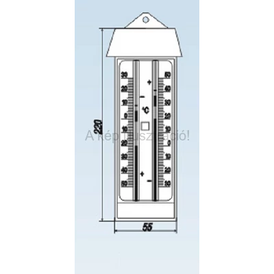 MAXIMUM-MINIMUM HŐMÉRŐ "SIX" rendszerű, -30+50°C, beosztás: 1°C