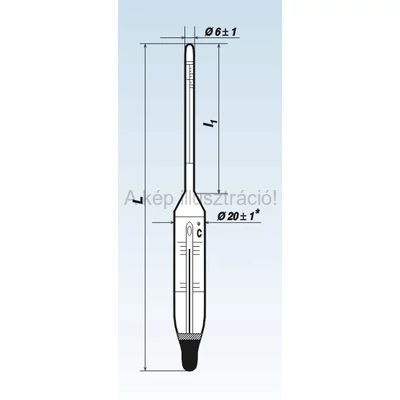LABOR AREOMÉTER SOROZAT hőmérős 0+40°C/1°C 3.tag, 0,820-0,880 g/ml