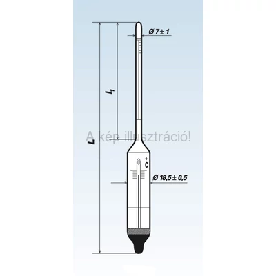 IPARI AREOMÉTER SOROZAT hőmérős 0+40°C/1°C III.tag, 0,810-0,890 g/ml