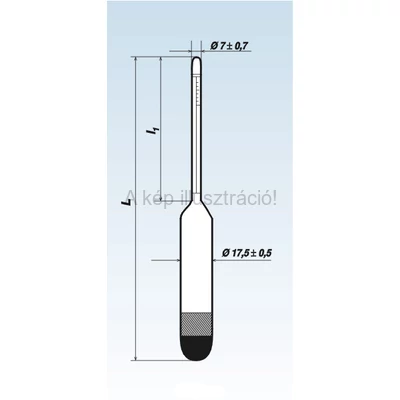 IPARI AREOMÉTER SOROZAT hőmérő nélkül V.tag, 1,000-1,140 g/ml