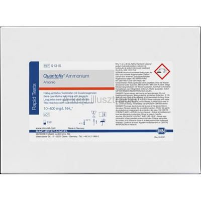 QUANTOFIX TESZTPAPÍR Ammónium méréshez Mt: 0-400 mg/l 100 db/doboz