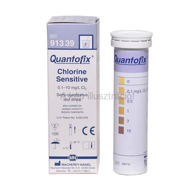 QUANTOFIX TESZTPAPÍR Klór méréshez Mt: 0-0,1-0,5-1-3-10 mg/l 100 db/doboz