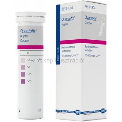 QUANTOFIX TESZTPAPÍR Réz méréshez Mt: 0-300 mg/l 100 db/doboz