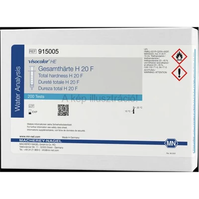 VISOCOLOR H20F Keménység titrimetriás teszt Mt: 0,5-20,0 nk° 200 mérésre