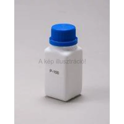 PORFLAKON (PE) bő nyakú, négyszögletes, csavaros kupakkal, 100 ml